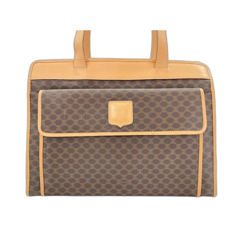 CELINE Shoulder Bag PVC Brown WS33068