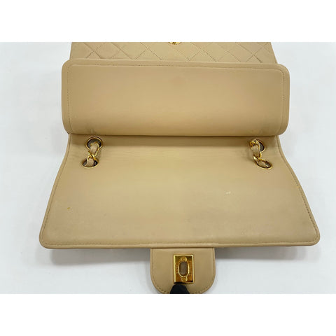 CHANEL Matrasse Shoulder Bag lambskin beige WS33070