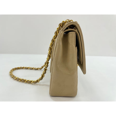 CHANEL Matrasse Shoulder Bag lambskin beige WS33070