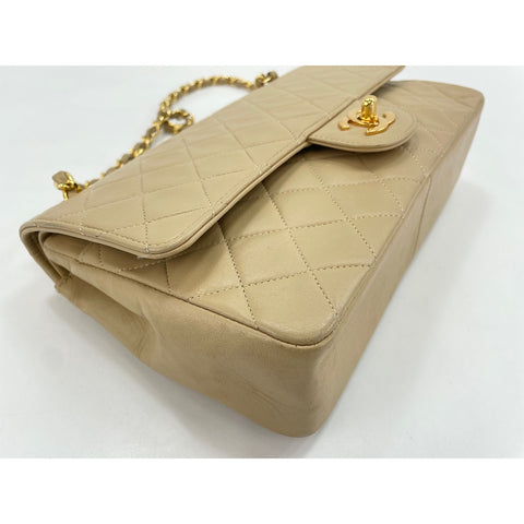 CHANEL Matelasse Shoulder Bag lambskin beige WS33070