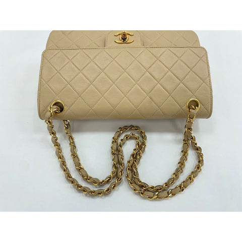 CHANEL Matelasse Shoulder Bag lambskin beige WS33070