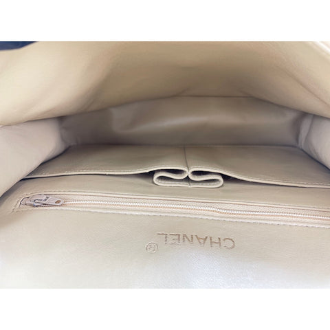 CHANEL Matelasse Shoulder Bag lambskin beige WS33073