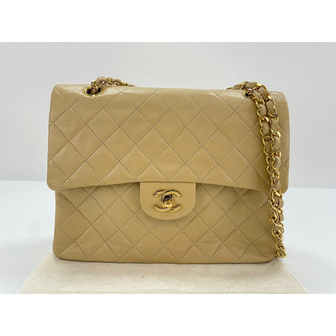 CHANEL Matelasse Shoulder Bag lambskin beige WS33073