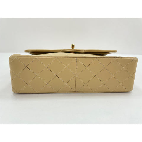 CHANEL Matelasse Shoulder Bag lambskin beige WS33073