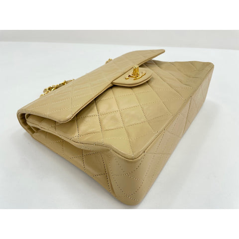 CHANEL Matelasse Shoulder Bag lambskin beige WS33073