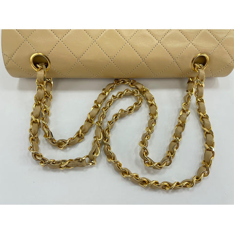 CHANEL Matelasse Shoulder Bag lambskin beige WS33073