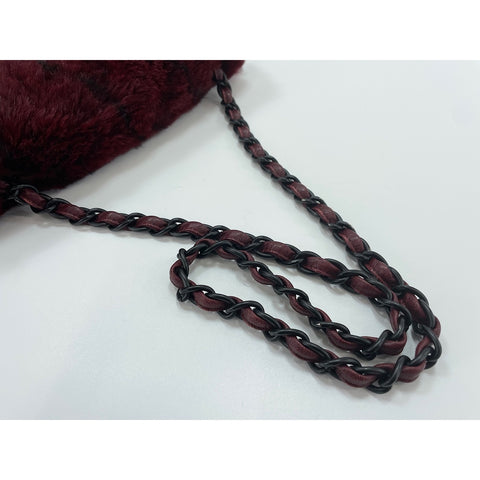 CHANEL Shoulder Bag fur Red WS33077