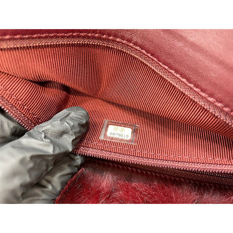 CHANEL Shoulder Bag fur Red WS33077