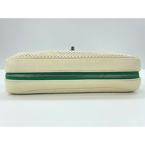 CHANEL Shoulder Bag Punching leather white WS33078