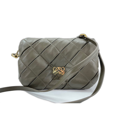 LOEWE Goya Puffer Shoulder Bag leather green WS33082