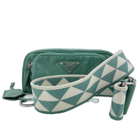 PRADA Nappa Antique Shoulder Bag leather green WS33083