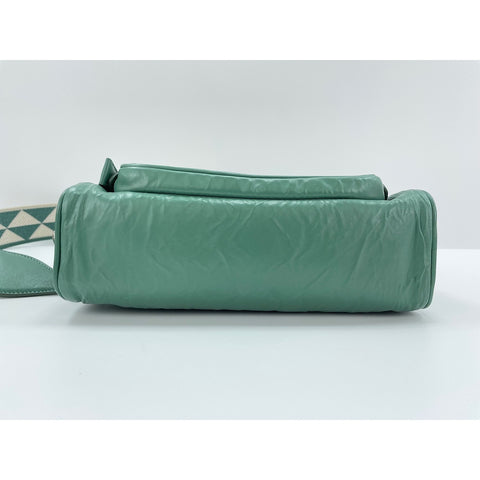 PRADA Nappa Antique Shoulder Bag leather green WS33083