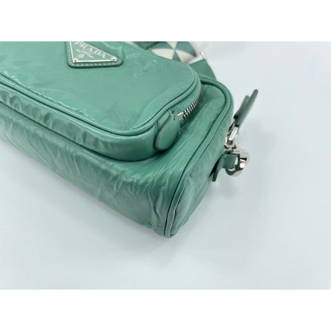 PRADA Nappa Antique Shoulder Bag leather green WS33083
