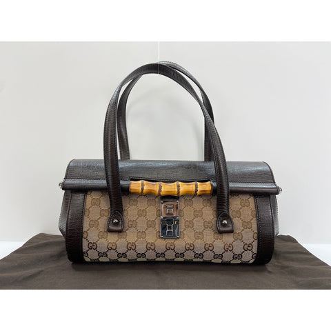 GUCCI Bamboo Handbag Brown WS33084
