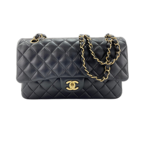 CHANEL Matelasse double flap Shoulder Bag lambskin black WS33087