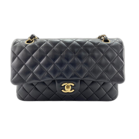 CHANEL Mattasse double flap Shoulder Bag lambskin black WS33087