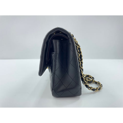 CHANEL Mattasse double flap Shoulder Bag lambskin black WS33087
