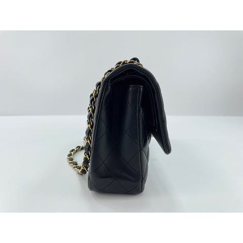 CHANEL Mattasse double flap Shoulder Bag lambskin black WS33087