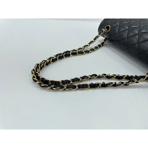 CHANEL Mattasse double flap Shoulder Bag lambskin black WS33087