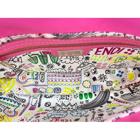 FENDI bucket Handbag leather pink WS33089