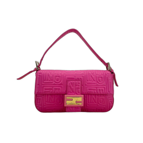 FENDI bucket Handbag leather pink WS33089