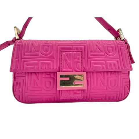 FENDI bucket Handbag leather pink WS33089