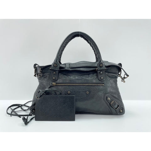 BALENCIAGA The first Handbag leather black WS33090
