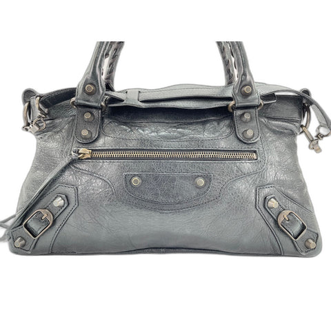 BALENCIAGA The first Handbag leather black WS33090