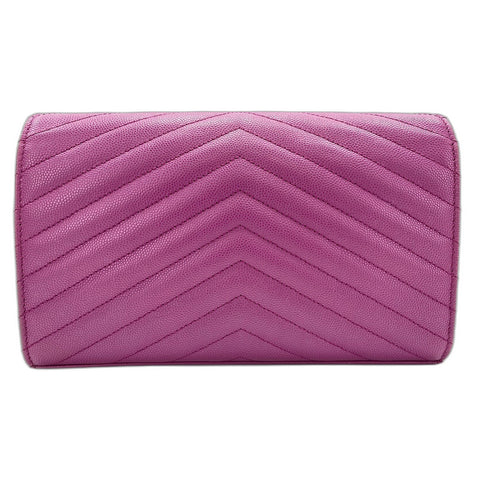 YVES SAINT LAURENT Cassandra Shoulder Bag leather purple WS33095