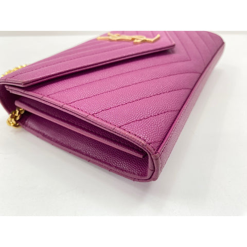 YVES SAINT LAURENT Cassandra Shoulder Bag leather purple WS33095