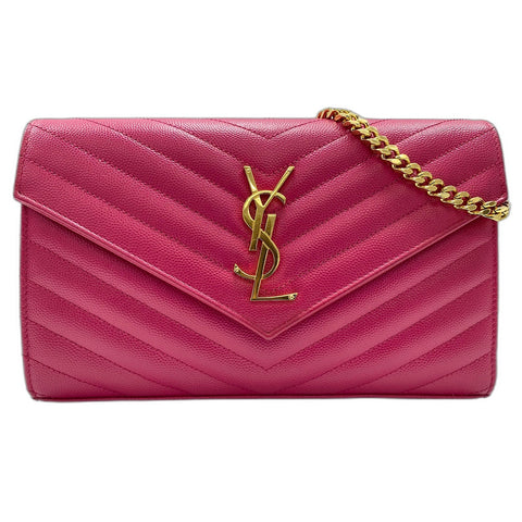 YVES SAINT LAURENT Cassandra Shoulder Bag leather pink WS33096