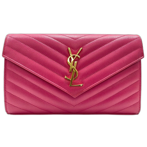 YVES SAINT LAURENT Cassandra Shoulder Bag leather pink WS33096