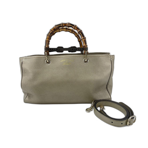 GUCCI Bamboo Handbag leather gold WS33103