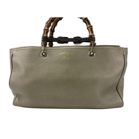 GUCCI Bamboo Handbag leather gold WS33103