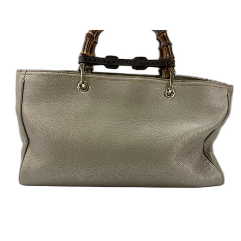 GUCCI Bamboo Handbag leather gold WS33103