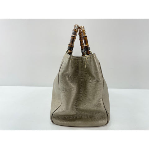 GUCCI Bamboo Handbag leather gold WS33103