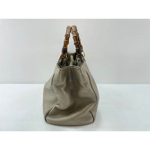 GUCCI Bamboo Handbag leather gold WS33103