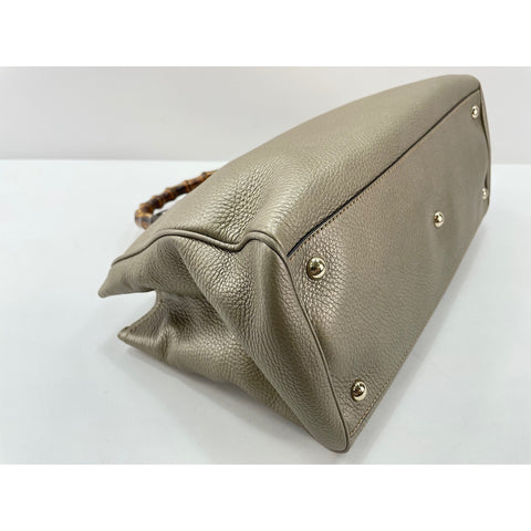 GUCCI Bamboo Handbag leather gold WS33103
