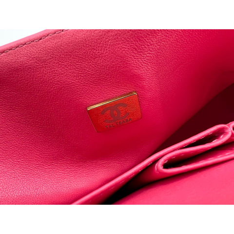 CHANEL Mattasse double flap Shoulder Bag lambskin pink WS33115