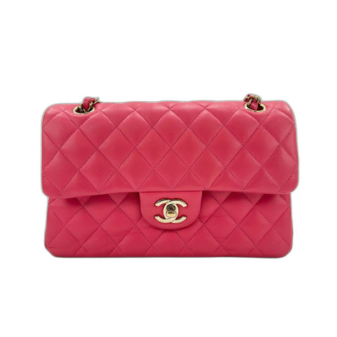 CHANEL Mattasse double flap Shoulder Bag lambskin pink WS33115