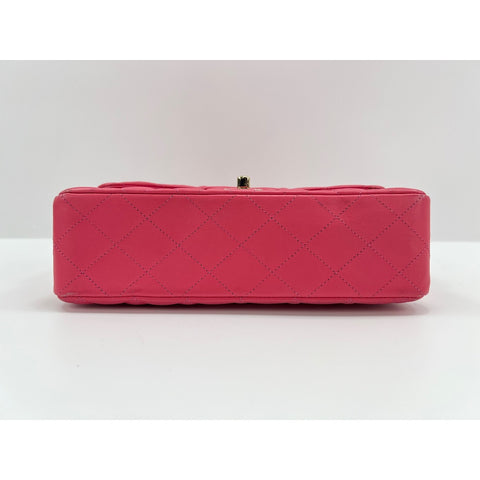 CHANEL Mattasse double flap Shoulder Bag lambskin pink WS33115