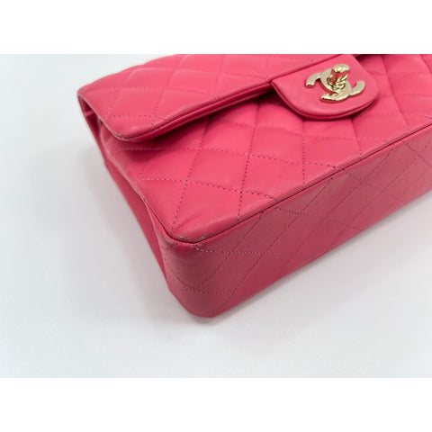 CHANEL Mattasse double flap Shoulder Bag lambskin pink WS33115
