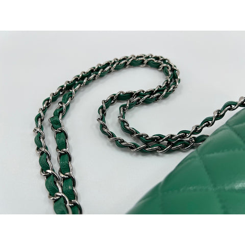 CHANEL Mattasse double flap Shoulder Bag green WS33116