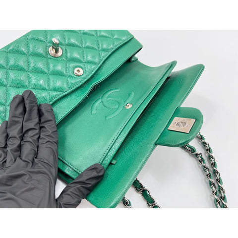 CHANEL Matelasse double flap Shoulder Bag green WS33116