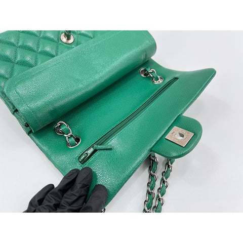 CHANEL Mattasse double flap Shoulder Bag green WS33116
