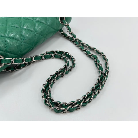 CHANEL Mattasse double flap Shoulder Bag green WS33116