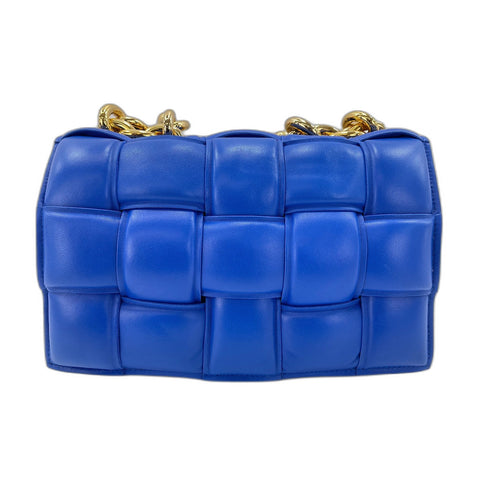 BOTTEGAVENETA cassette Shoulder Bag leather blue WS33127