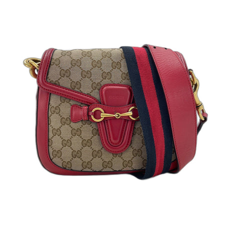 GUCCI Horsebit Shoulder Bag Red WS33129