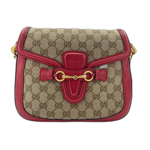 GUCCI Horsebit Shoulder Bag Red WS33129