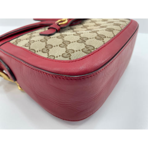 GUCCI Horsebit Shoulder Bag Red WS33129